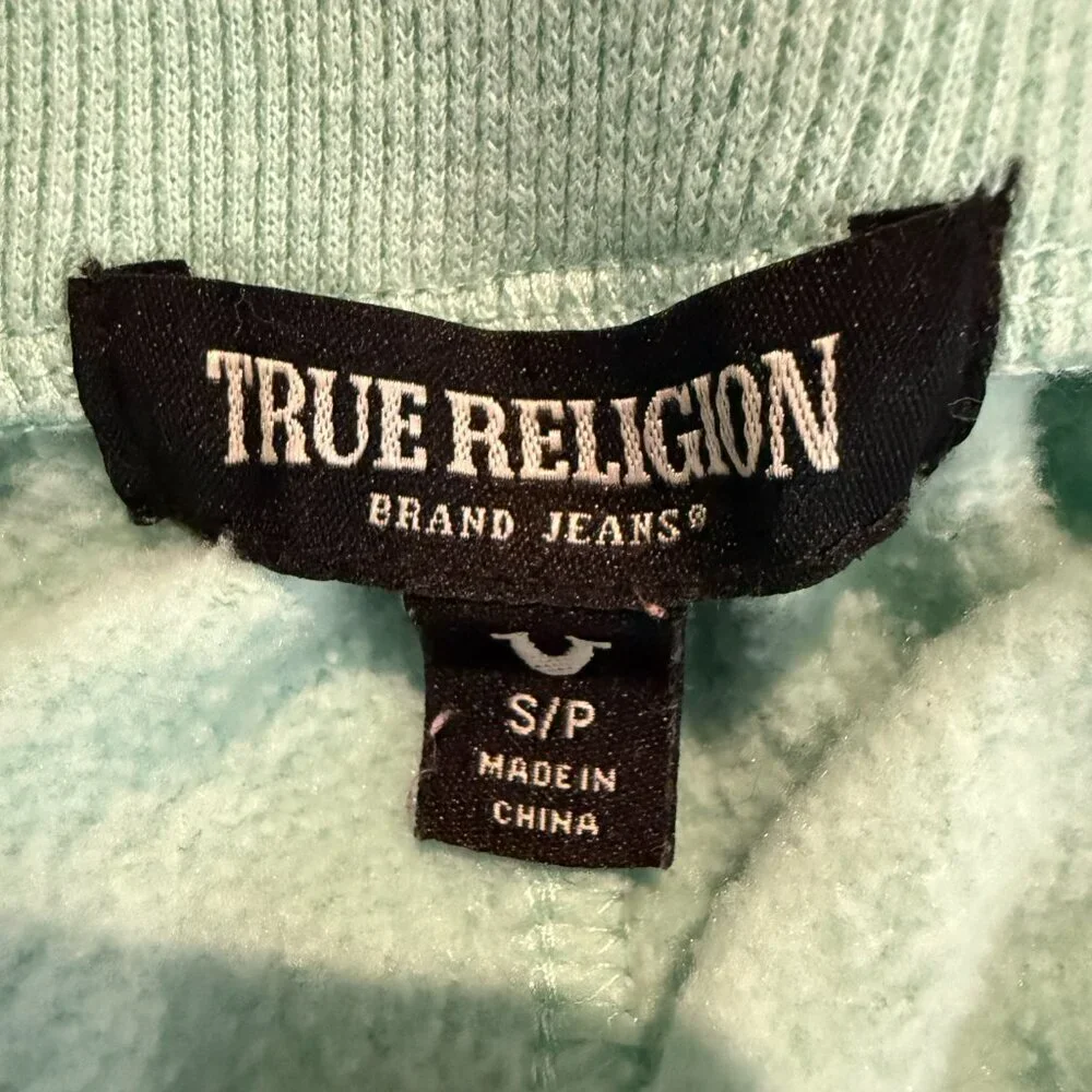 True Religion Cut Off Sweat Shorts Men's Small Blue Active Athleisure Sporty